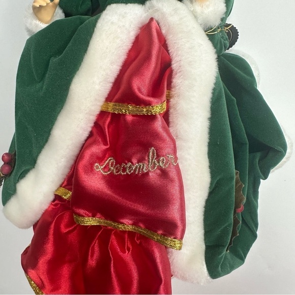 Vintage Brinn's 1988 Porcelain Doll December Red Green Lady 1980s Christmas - Picture 14 of 16